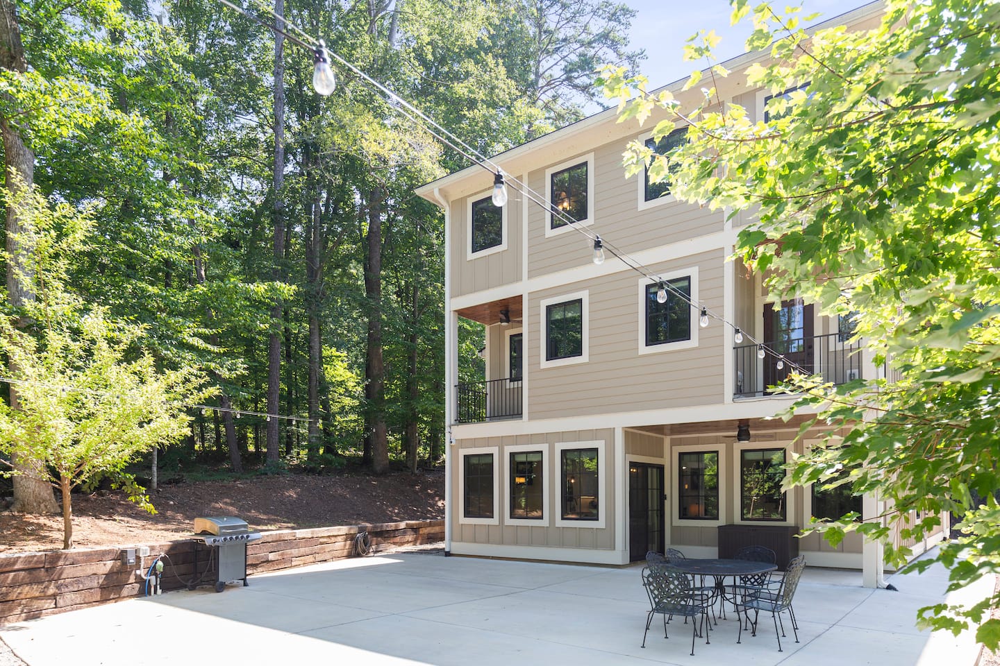 The back lawn and patio