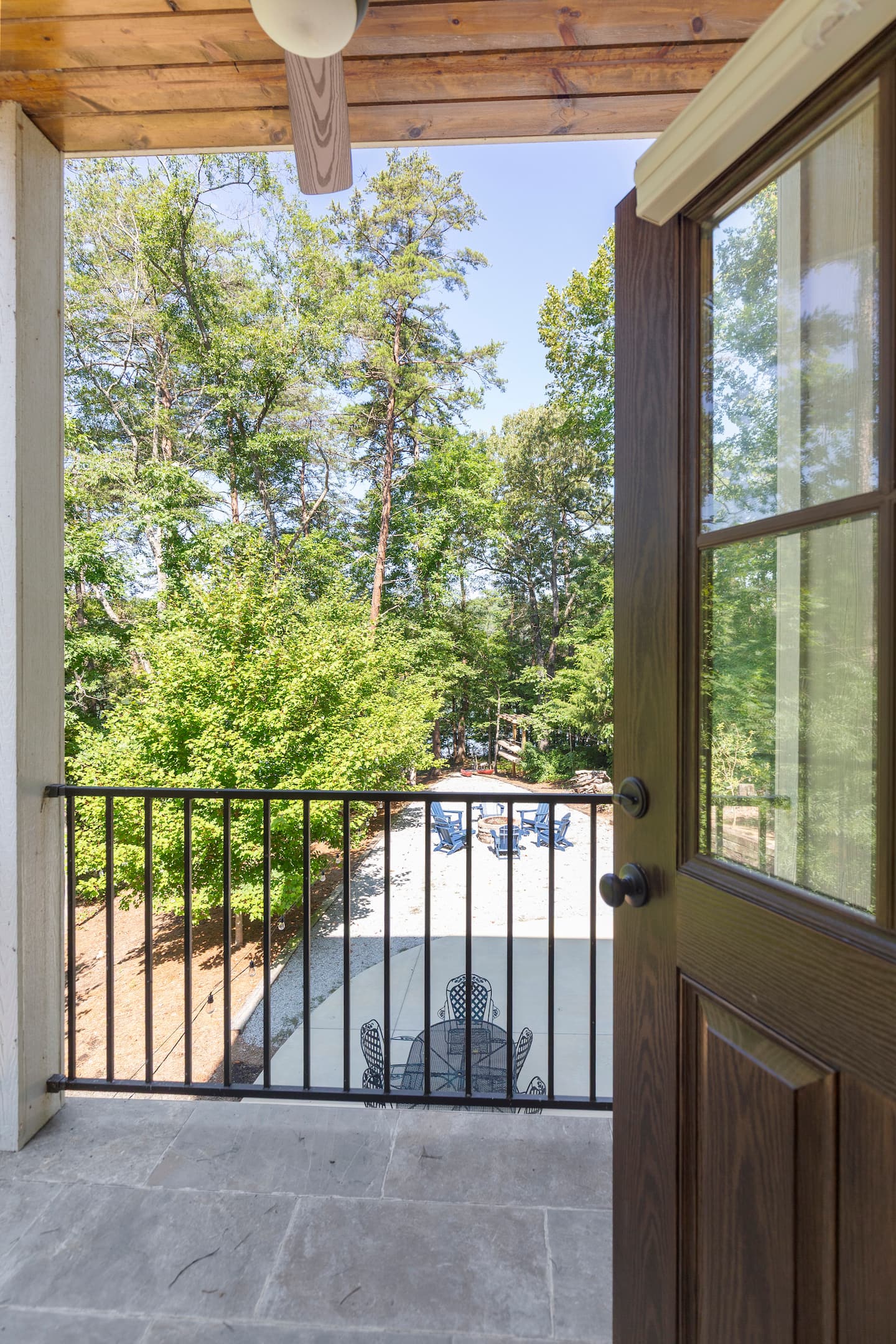 The balcony overlooking the patio