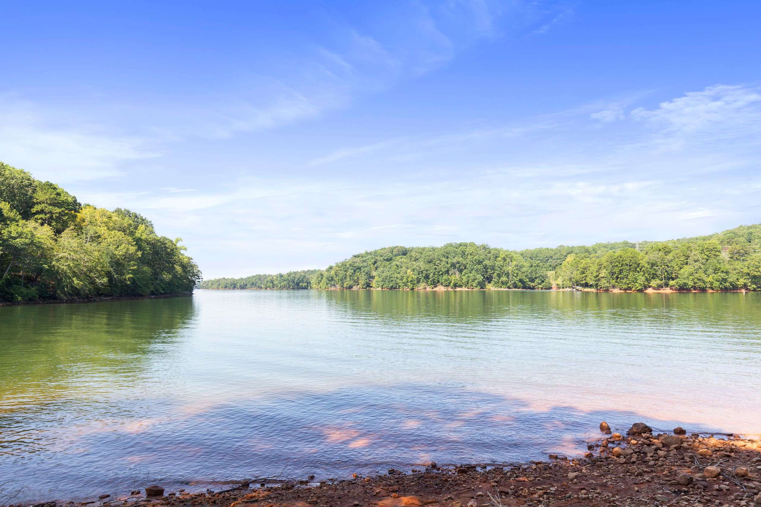 Lake Hartwell from the shoreline trail below the house