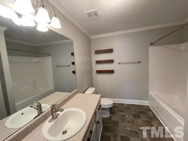 The primary bath's double vanity