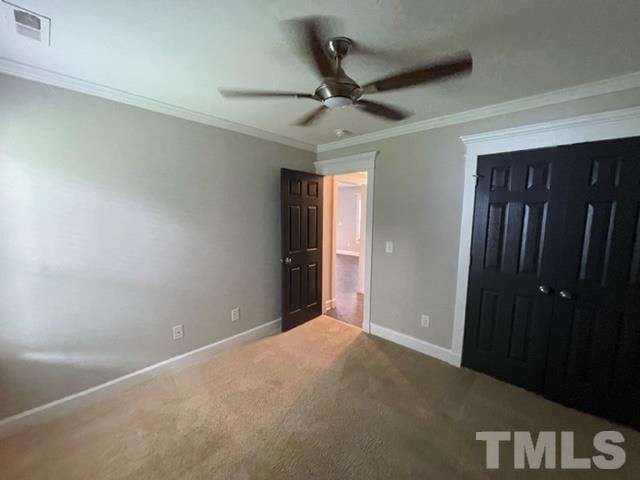 A bedroom with double-door closet